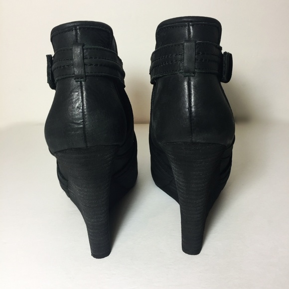 HP🔥 NIB JOIE Brickhouse LEATHER Wedge Bootie w Straps - Picture 5 of 8